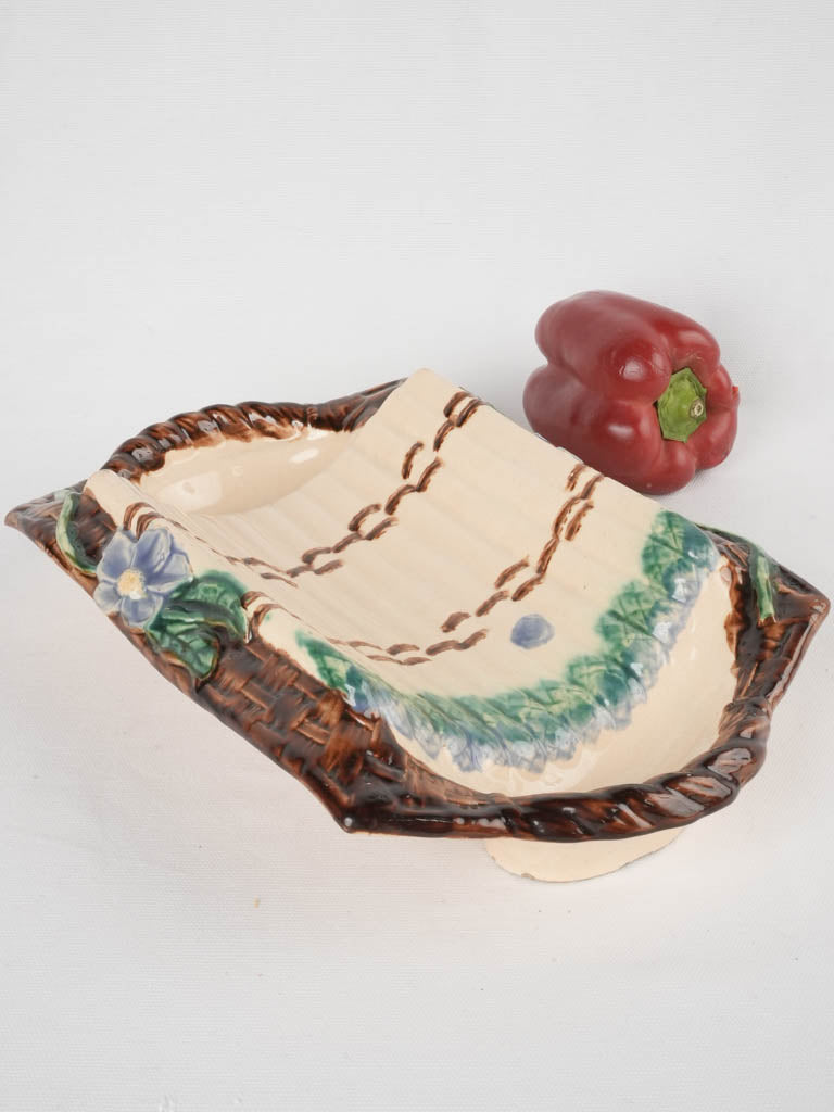 Antique majolica asparagus platter collectible