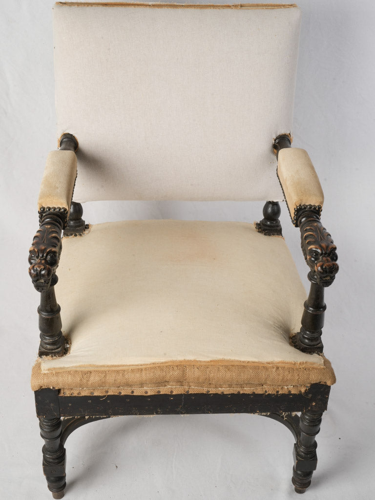 Provocative raw canvas armchair