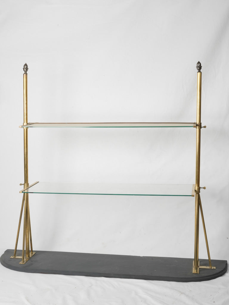 Classic two-shelf brass presentation stand
