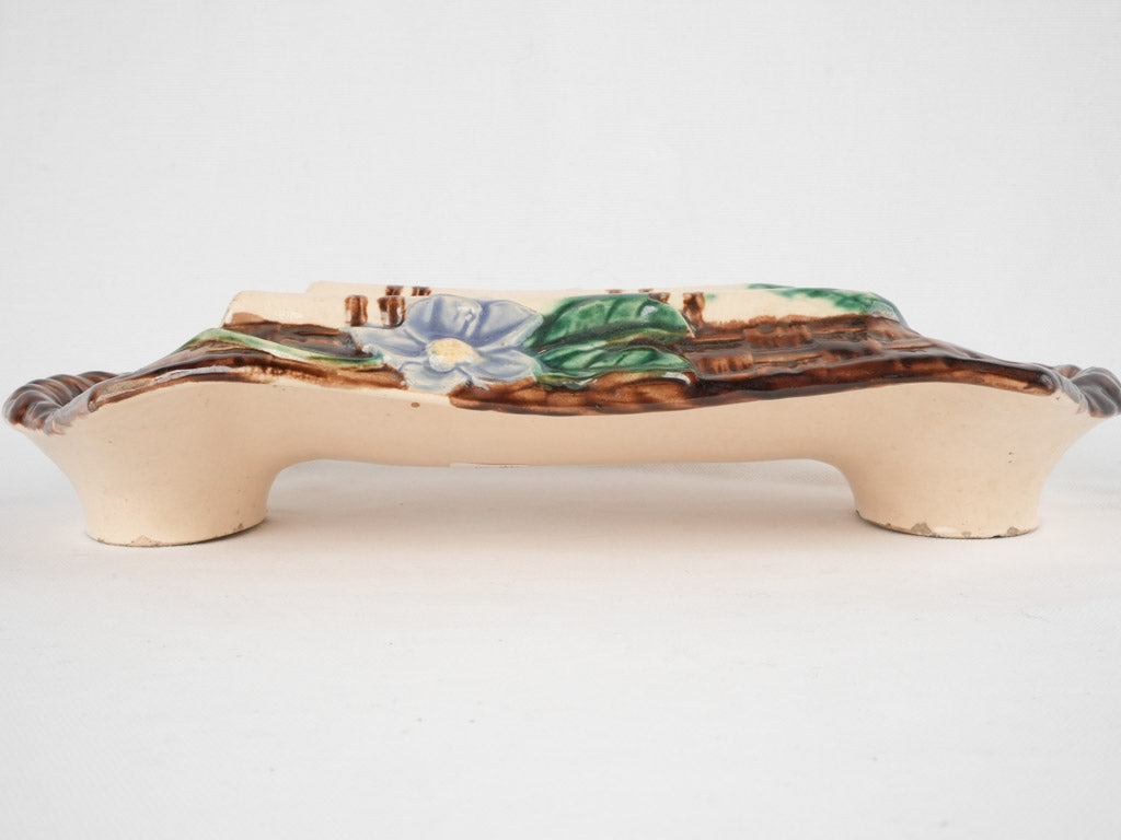 Unique glazed ceramic asparagus server