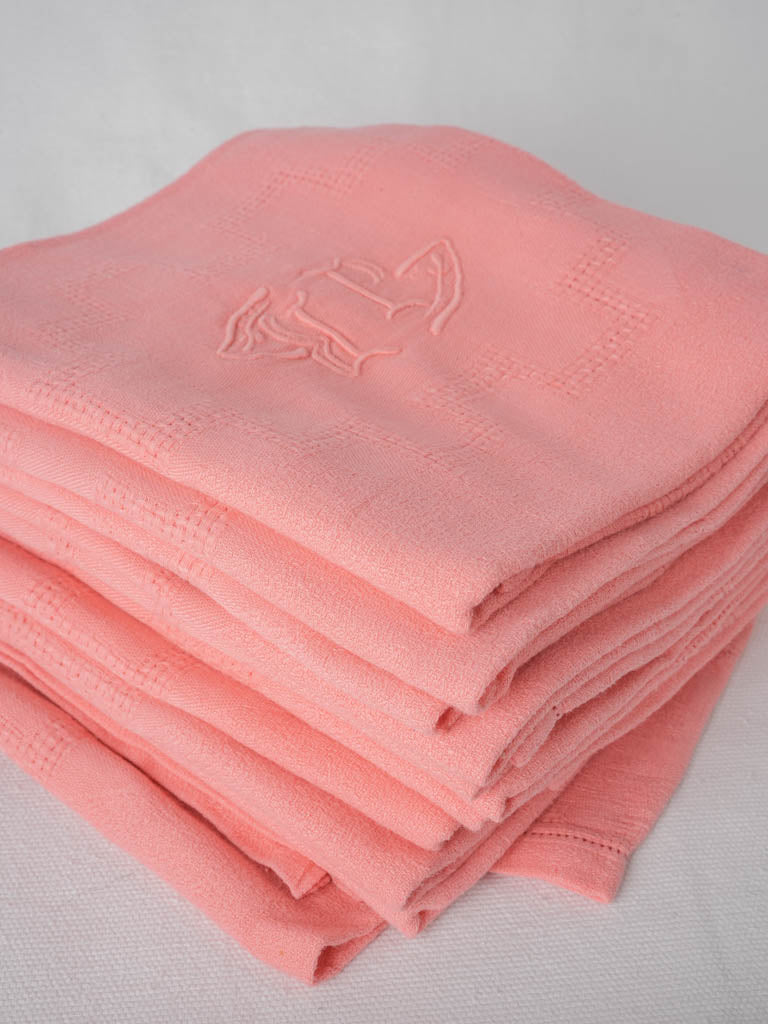 Intricate embroidered French linen napkins