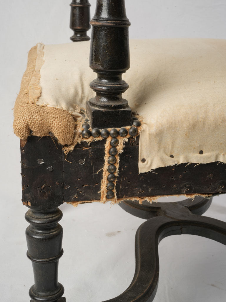 Rustic raw finish French seat