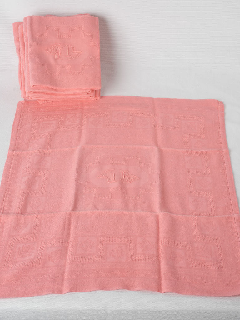 Soft and luxurious coral pink serviettes