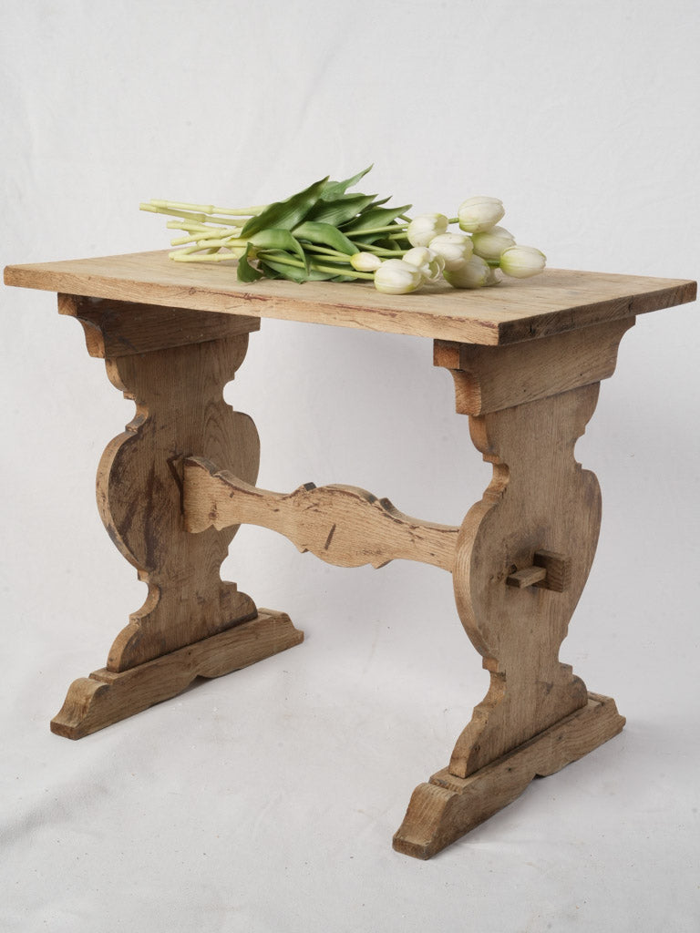 Vintage rustic trestle side table