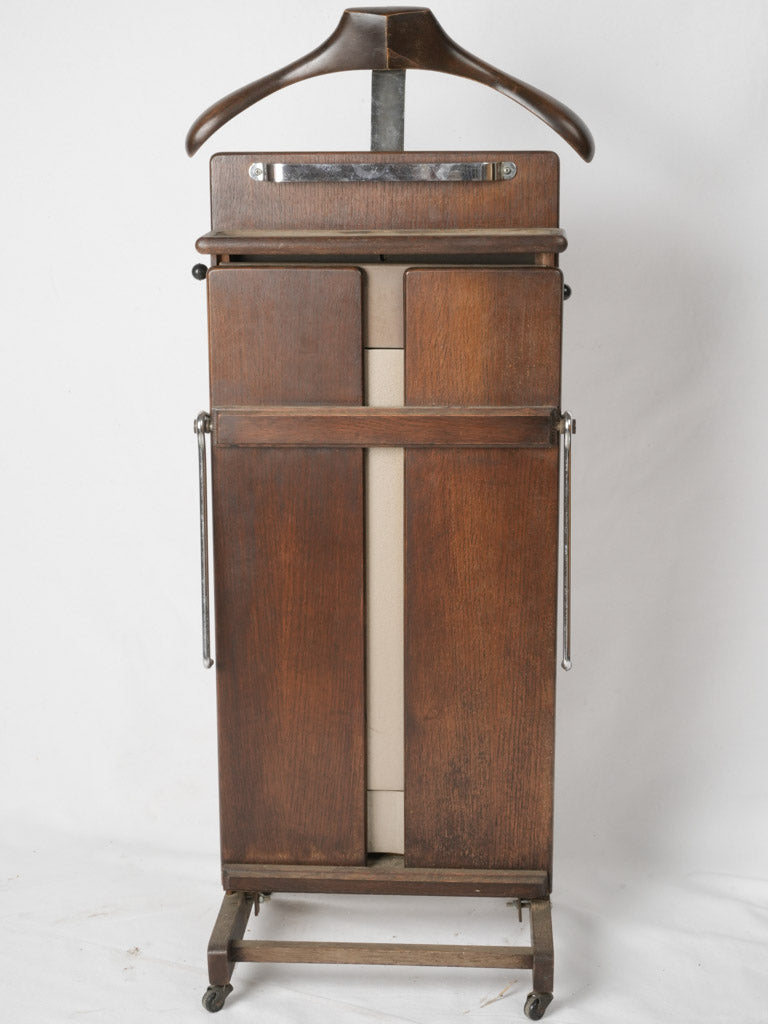Elegant French clothes organizer in wood | 1950s-french-wooden-clothes-valet-stand