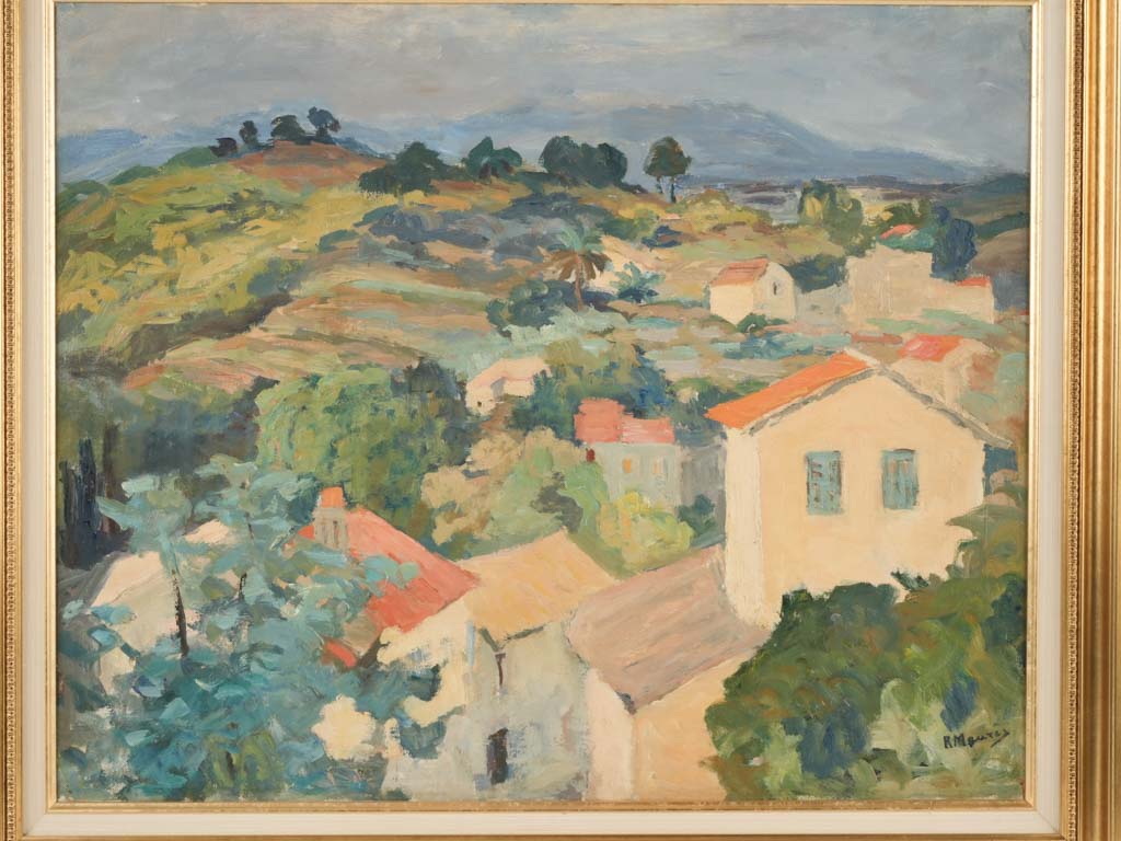 Unknown artist's vintage village painting