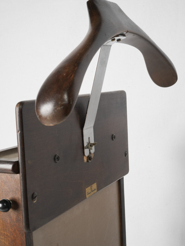 Sophisticated vintage clothes organizer in wood | 1950s-french-wooden-clothes-valet-stand