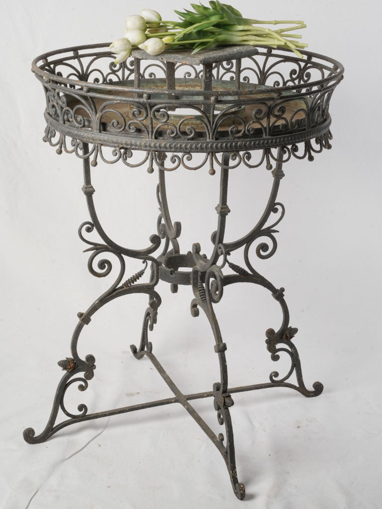 cast iron plant pot holders Sculptural Belle Époque Wrought-Iron Plant Stand c.1920