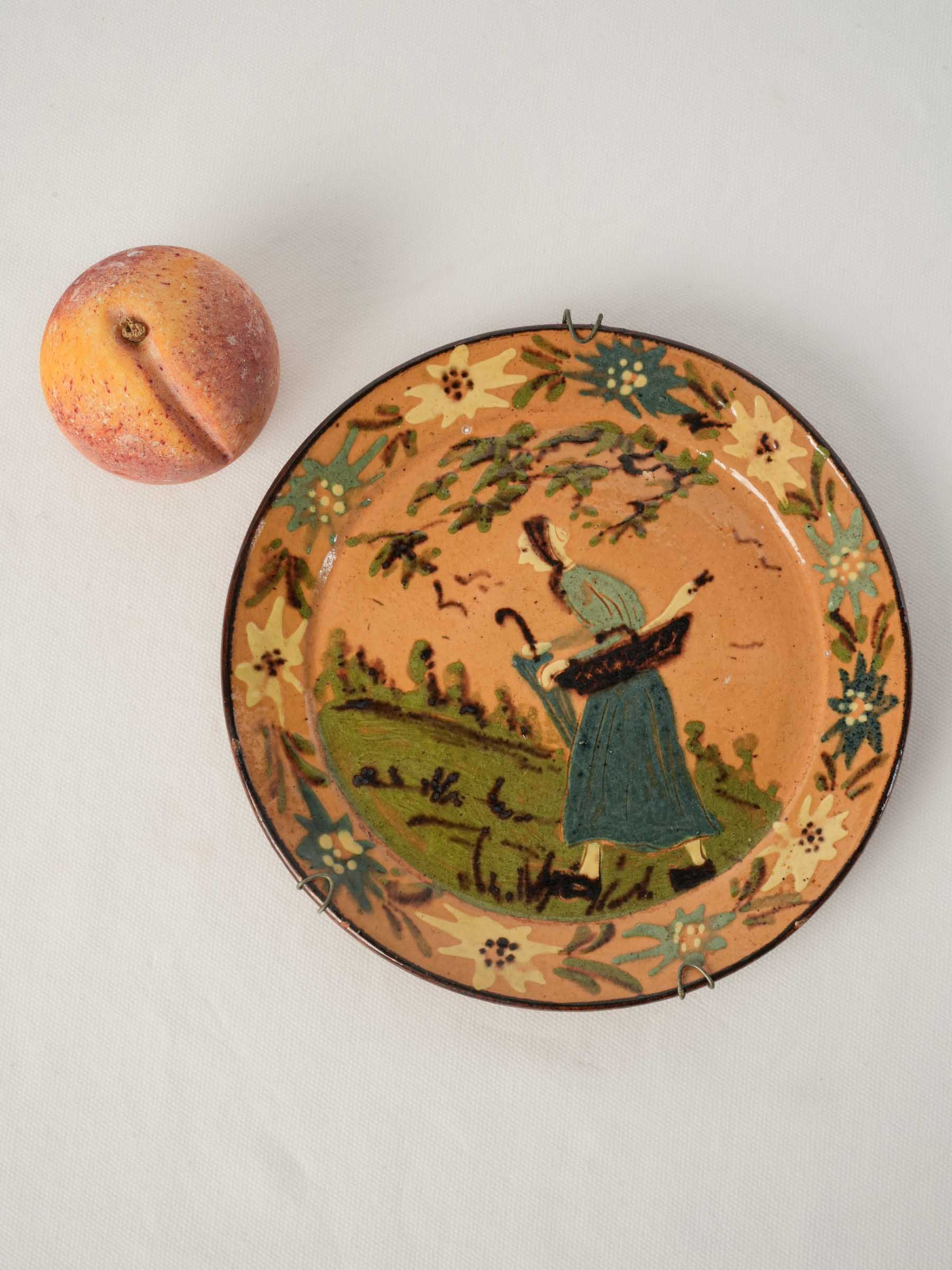 French Decorative Plate by Robert Géry w/ Country Scene, 1920–1950