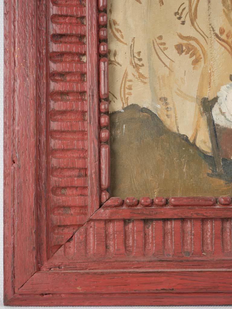 Historical nursing mother oil canvas