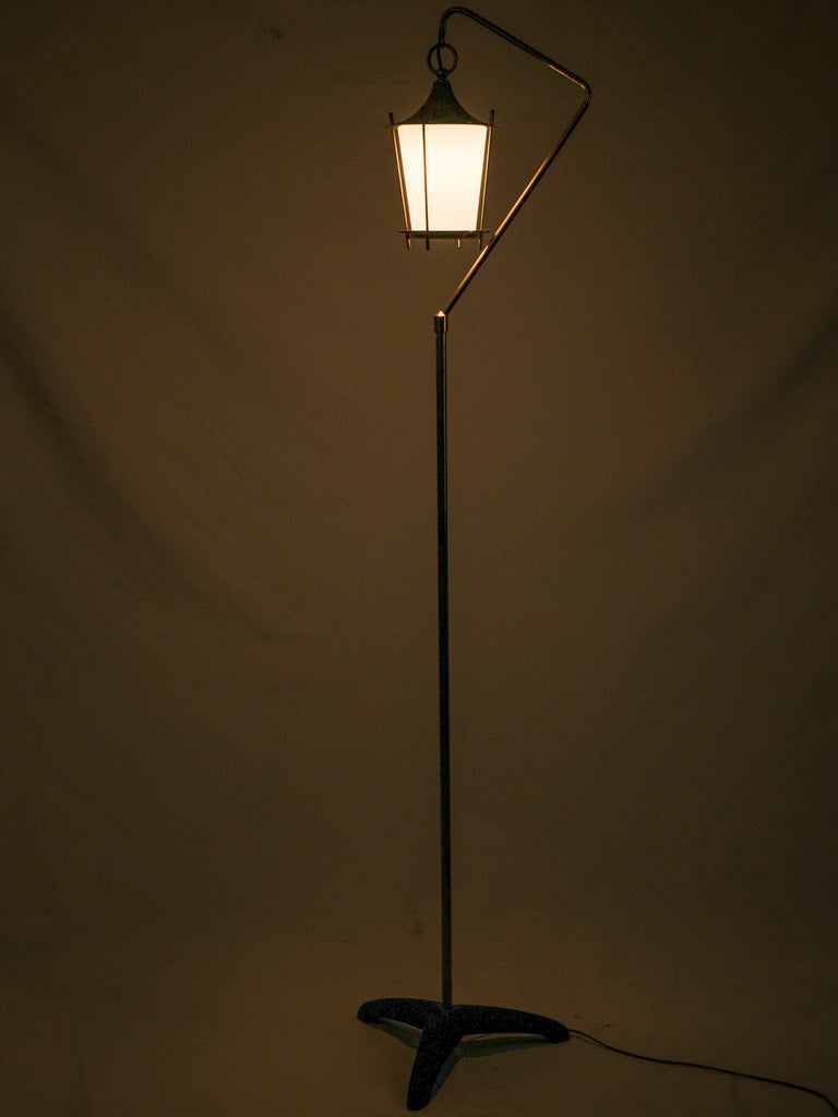 Vintage frosted glass panel lamp