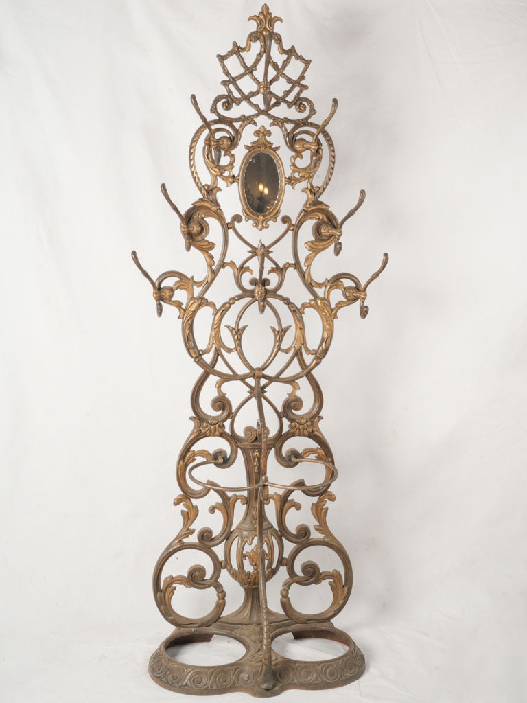 Spectacular antique cast iron coat rack
