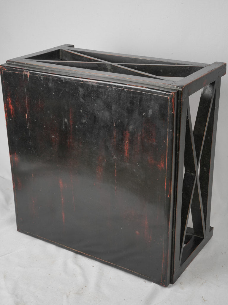 Elegant French Blackened Wood Square Coffee Table
