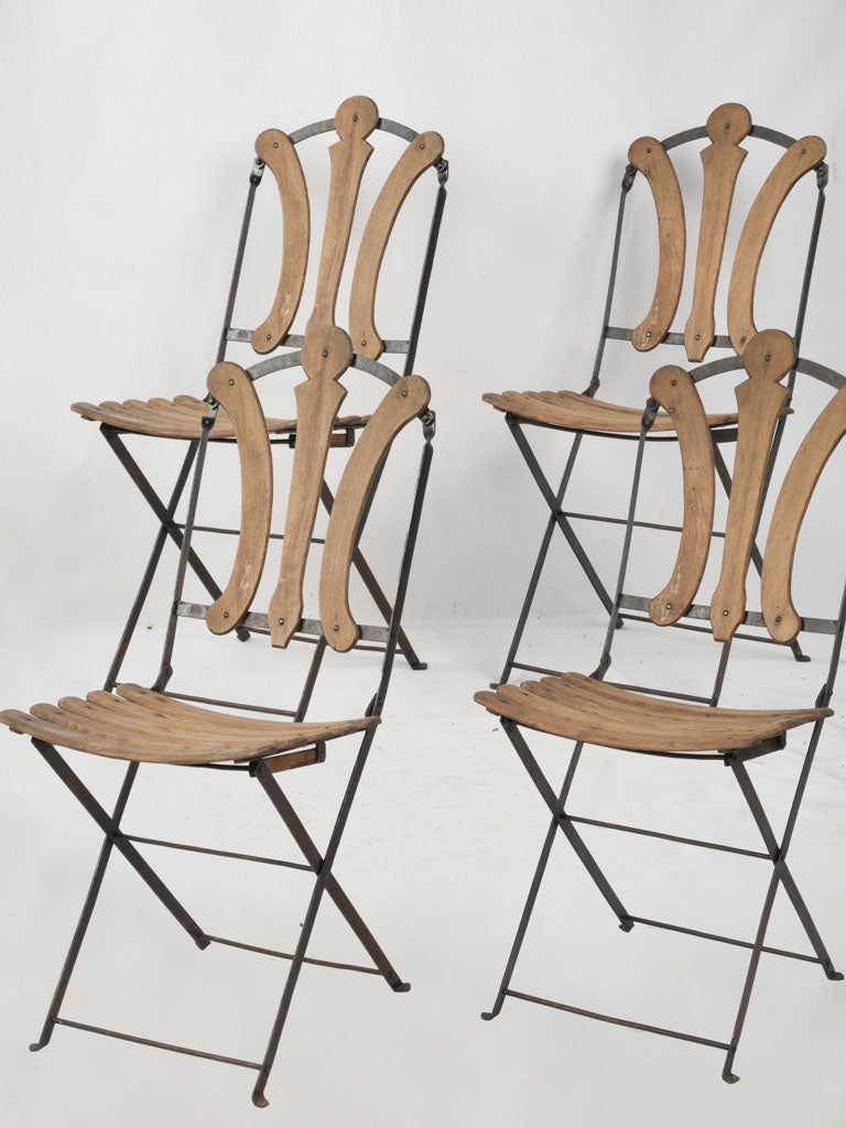 Vintage rustic foldable garden chairs