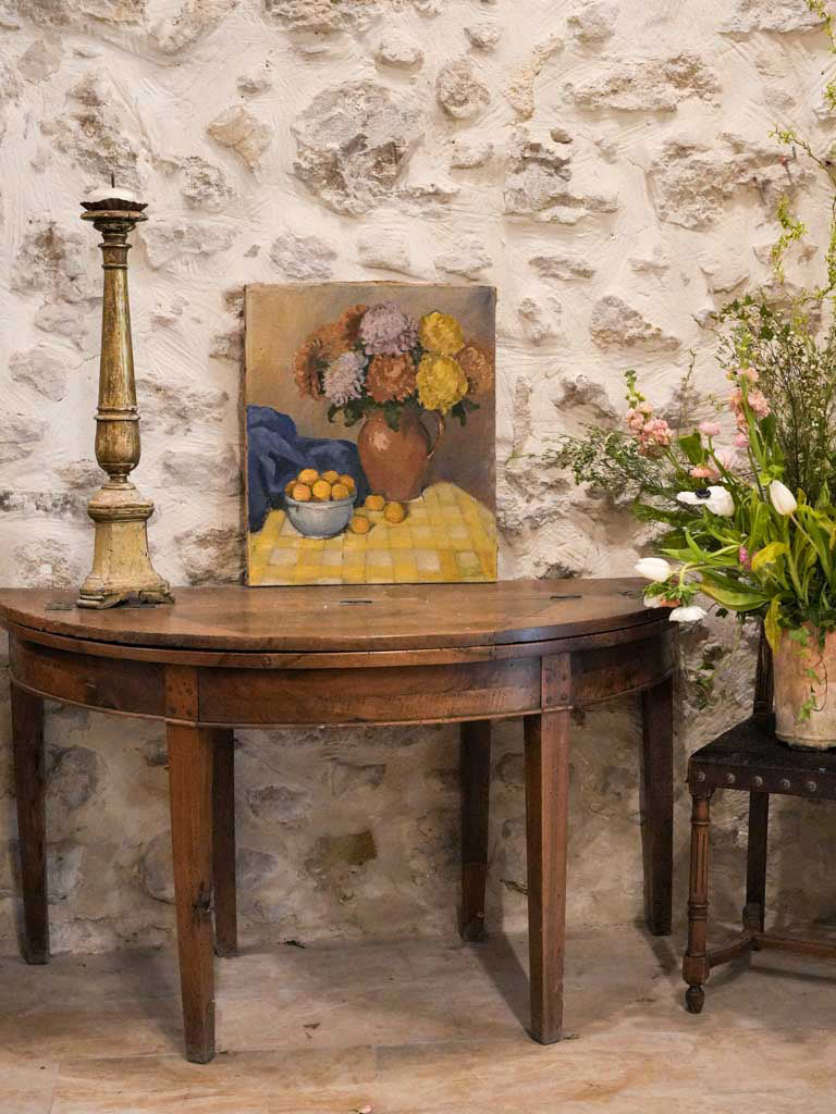 Vintage colorful terracotta jug artwork