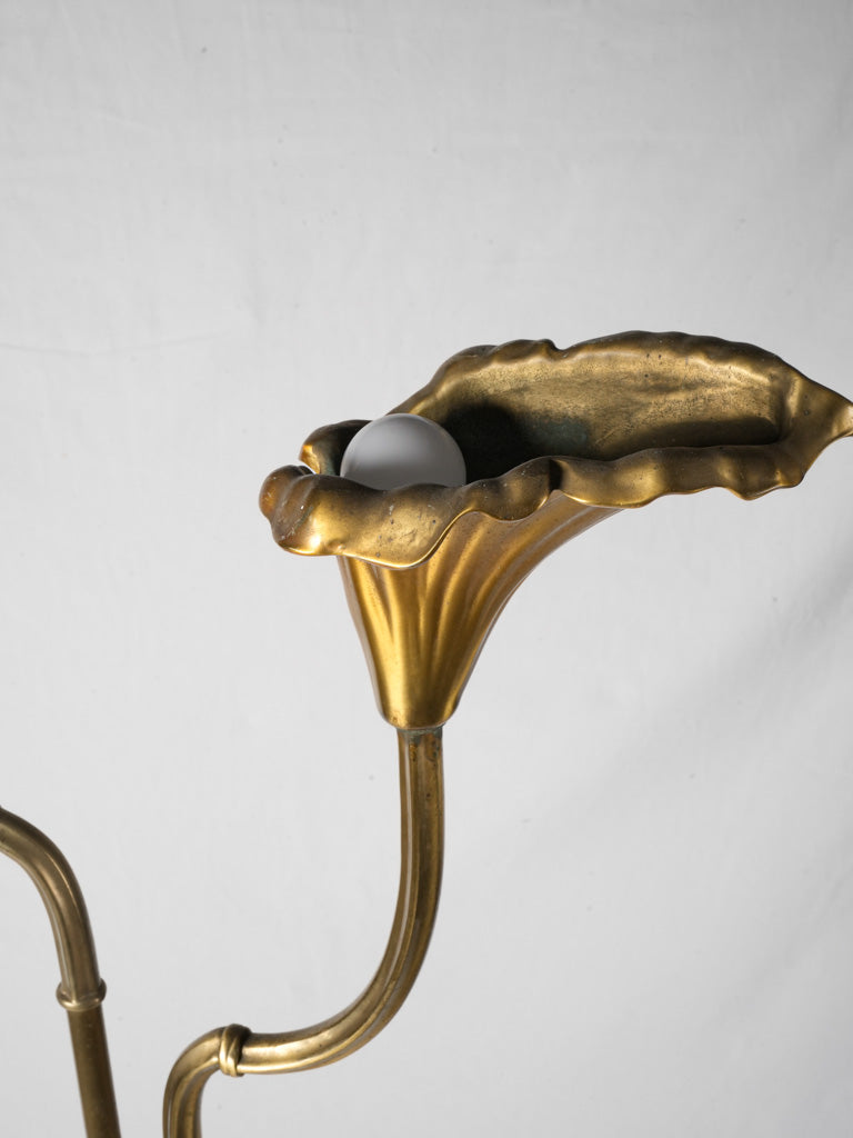 Whimsical golden brass lamp