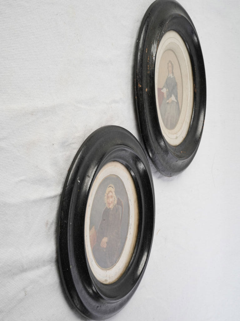 Antique oval-framed photographic art