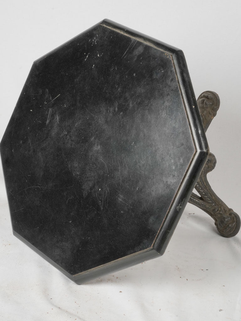 French bistro style blackened wood table