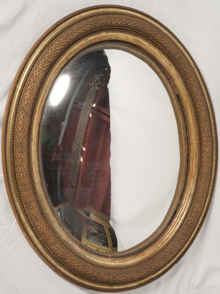 Decorative convex glass wall mirror