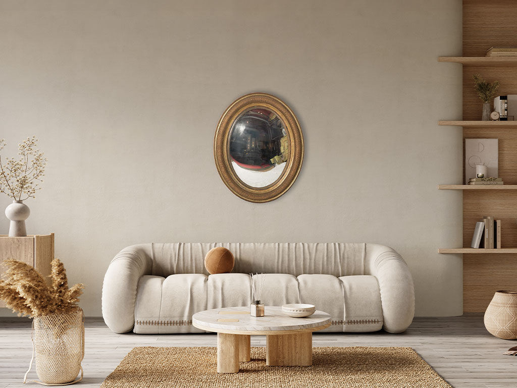 Elegant 19th-century oval mirror
