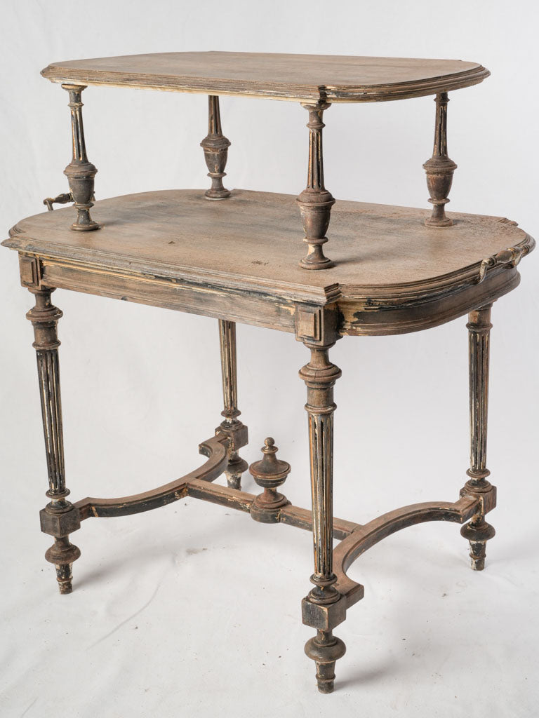 Timeworn two-tier side table