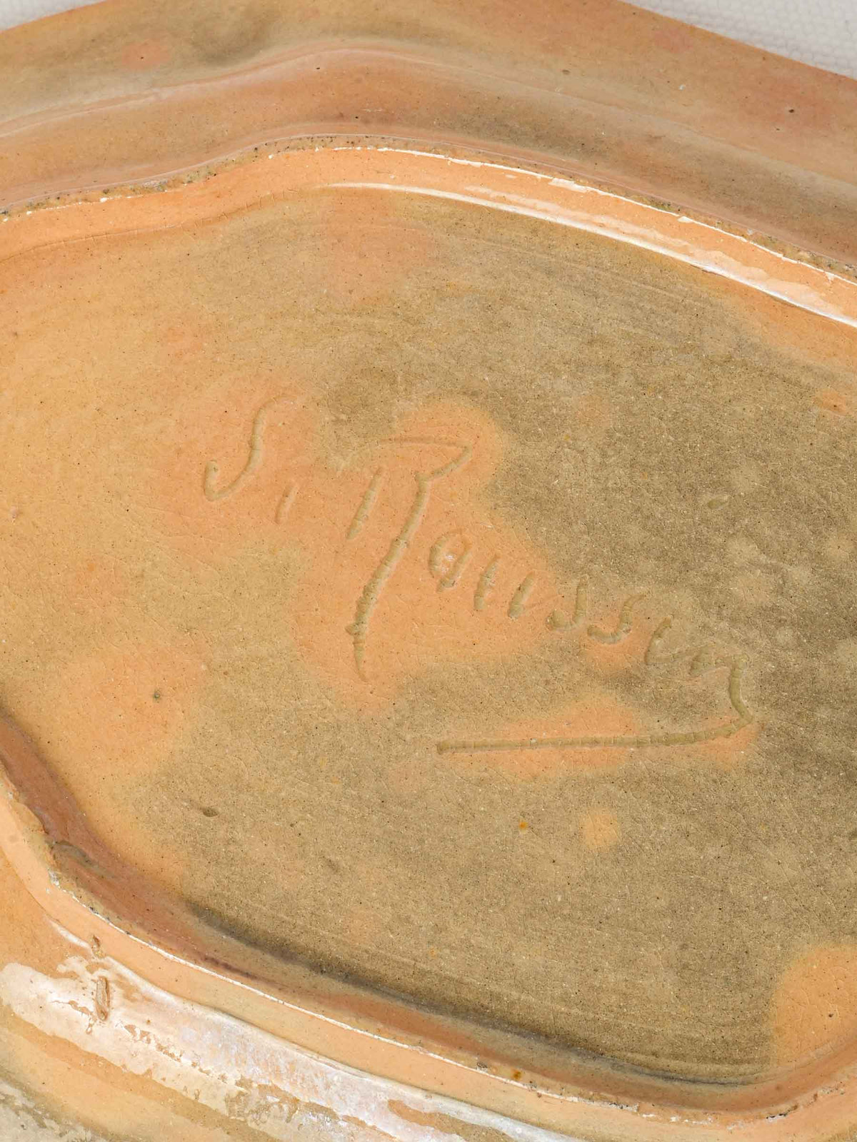 1950s Pottery Dish by Siméon Roussin with Handwritten Alexandre Dumas Quote - 10¼"