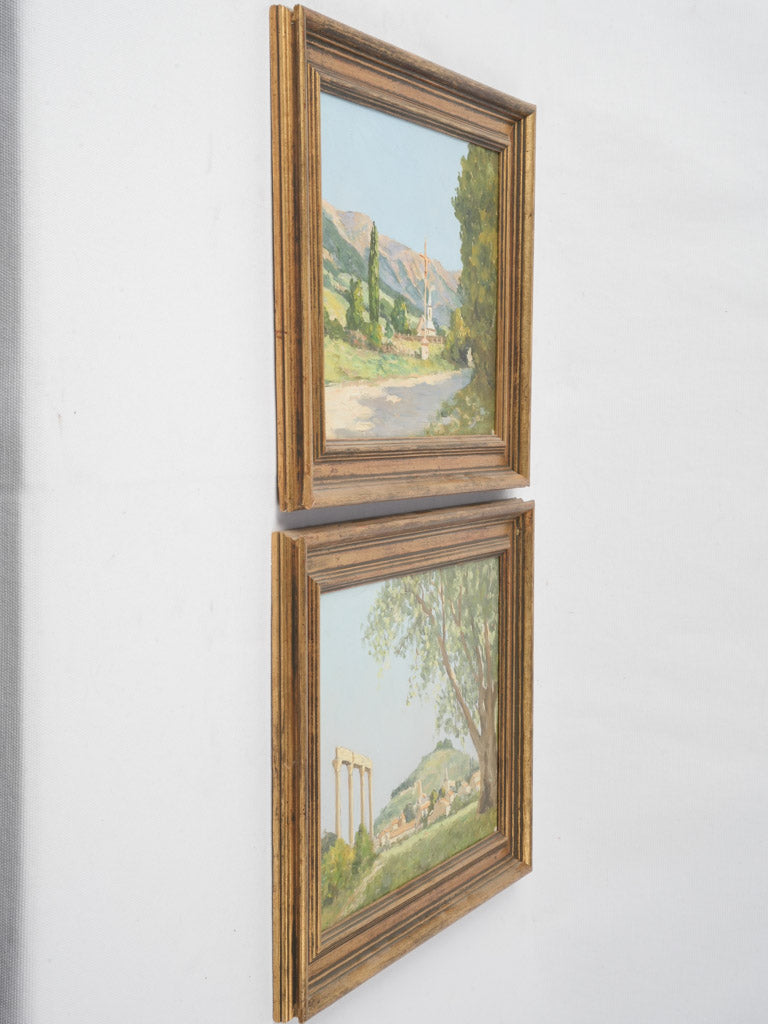 Romantic serene French pastoral canvases