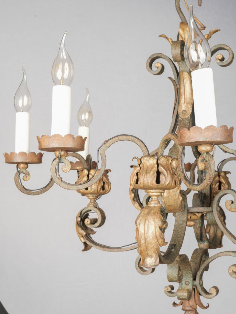 Vintage gilt eight-light chandelier