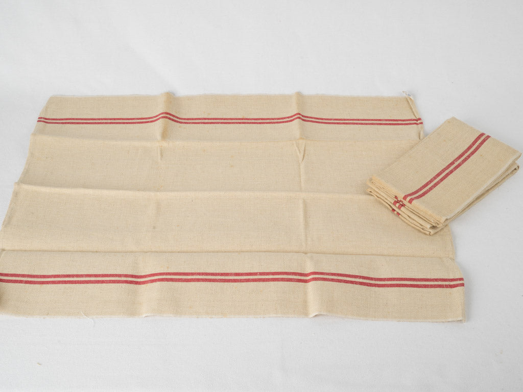 Weighty, straw-colored French linen tea towels