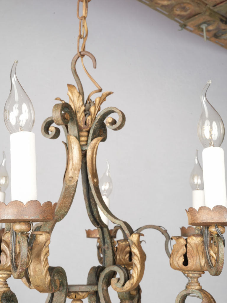 Decorative scrolling arms French chandelier