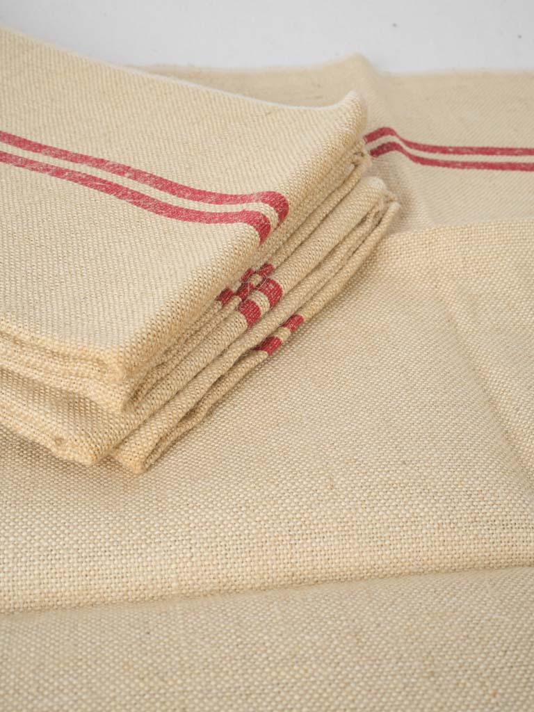 Stiff, toothy linen vintage kitchen towels