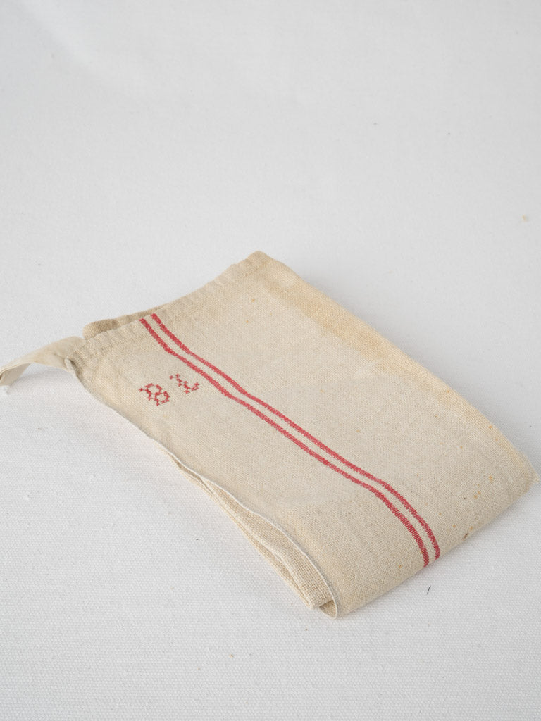 Soft Antique Red Striped Towel