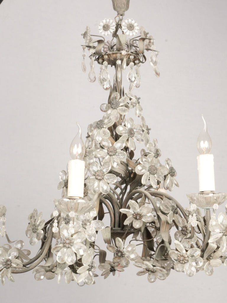 Elegant mid-century iron chandelier