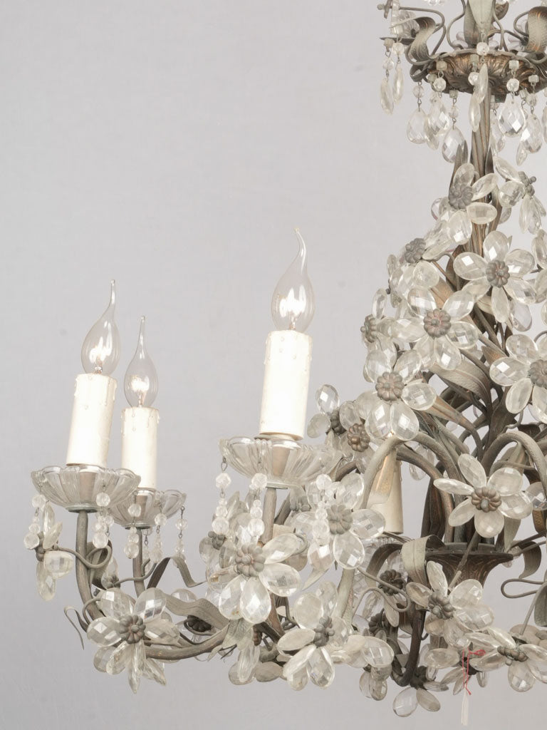 Luxurious crystal and iron chandelier