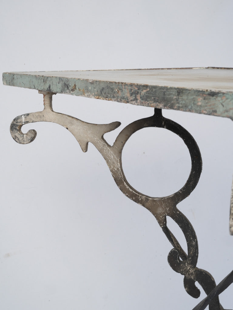 Subtly aged marble side table