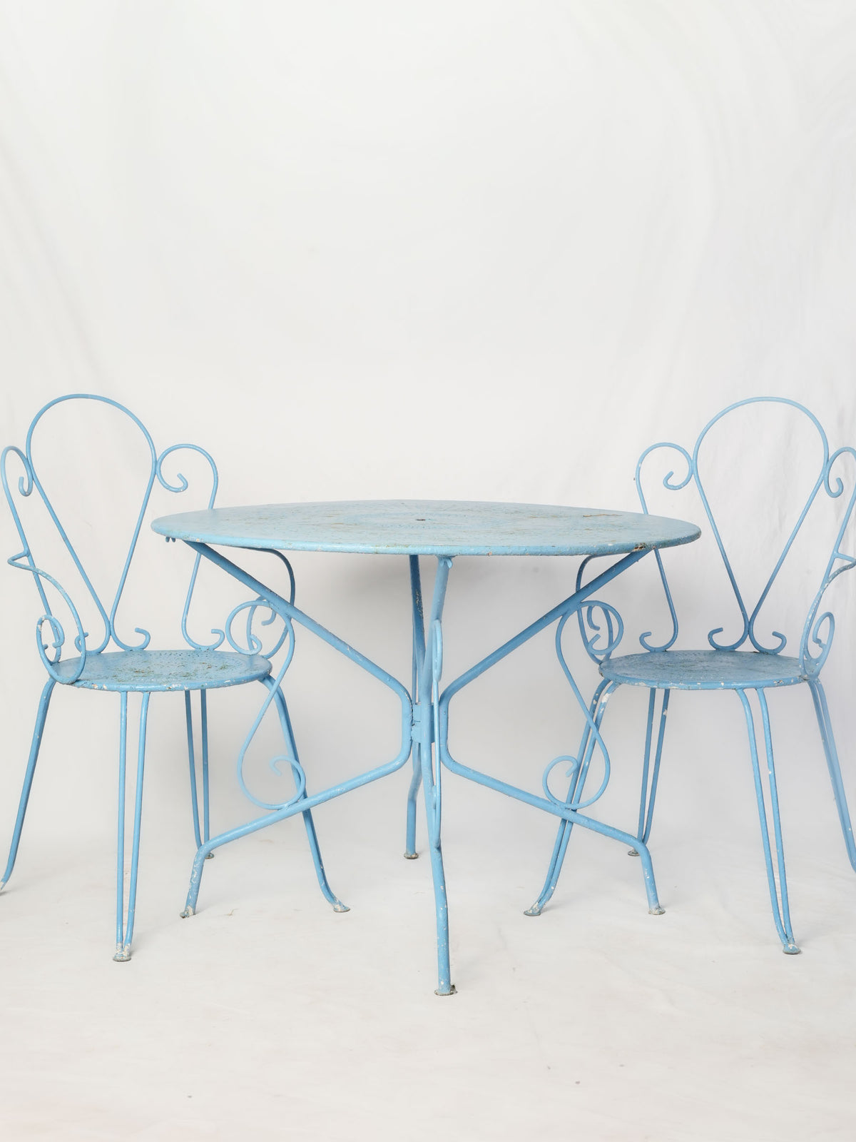 Mid-century vibrant blue dining set