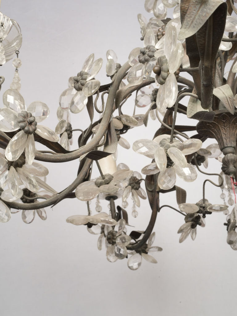 Luminous antique-inspired floral chandelier