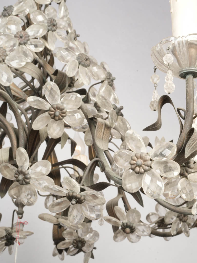 Refined iron and crystal chandelier