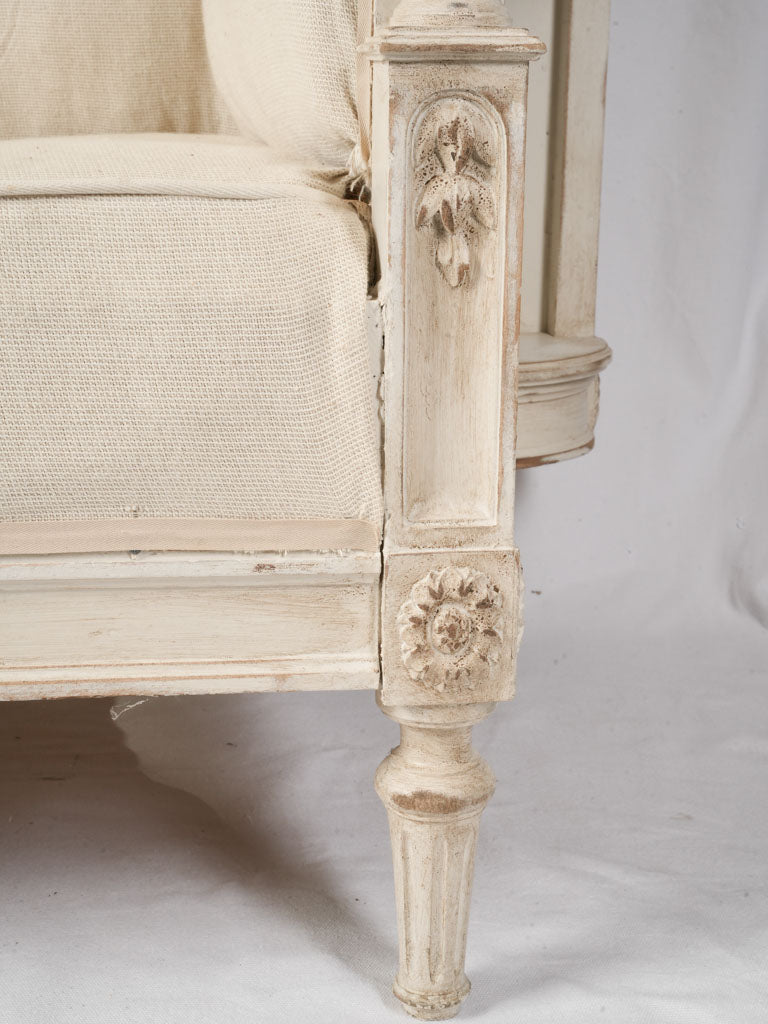 French Louis XVI Revival Banquette w/ Side Étagère c.1920 - 42½" x 62½"