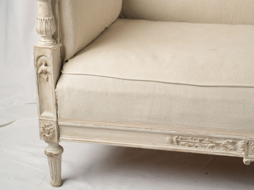 French Louis XVI Revival Banquette w/ Side Étagère c.1920 - 42½" x 62½"