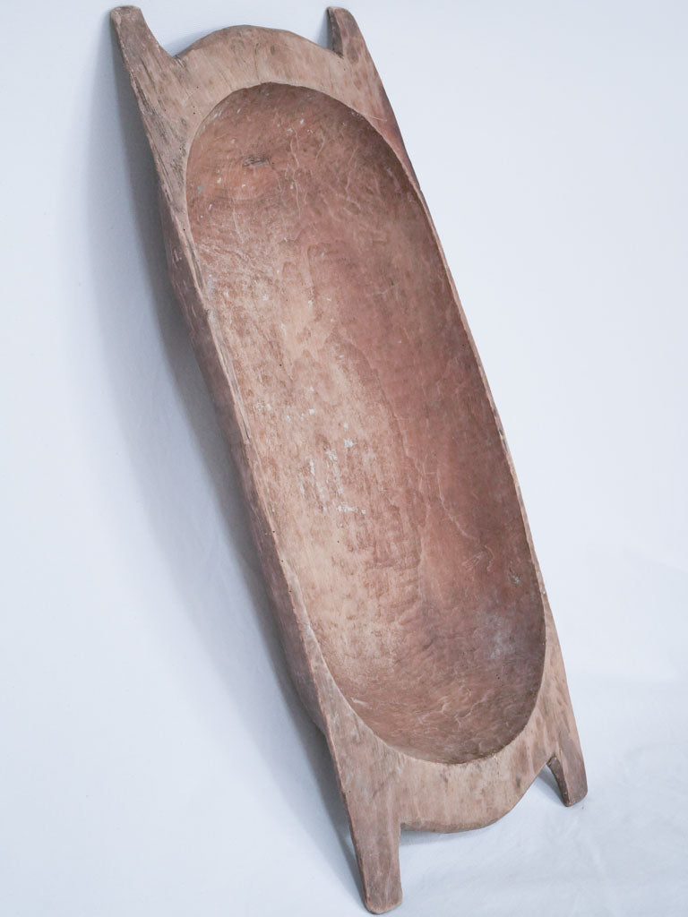 Vintage, Weathered, French Wooden Trough Bowl
