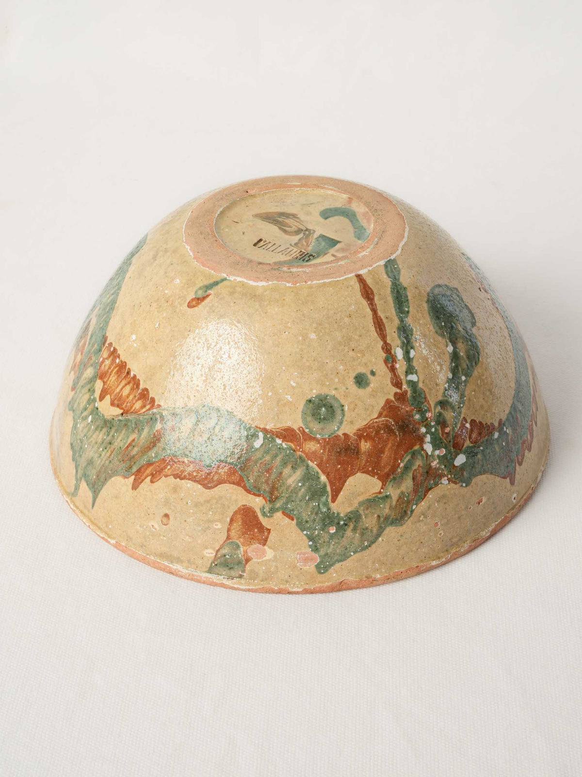 Mid-20th-Century Vallauris Jaspé-Glazed Salad Bowl (decorative) - 4¾" x 9¾"