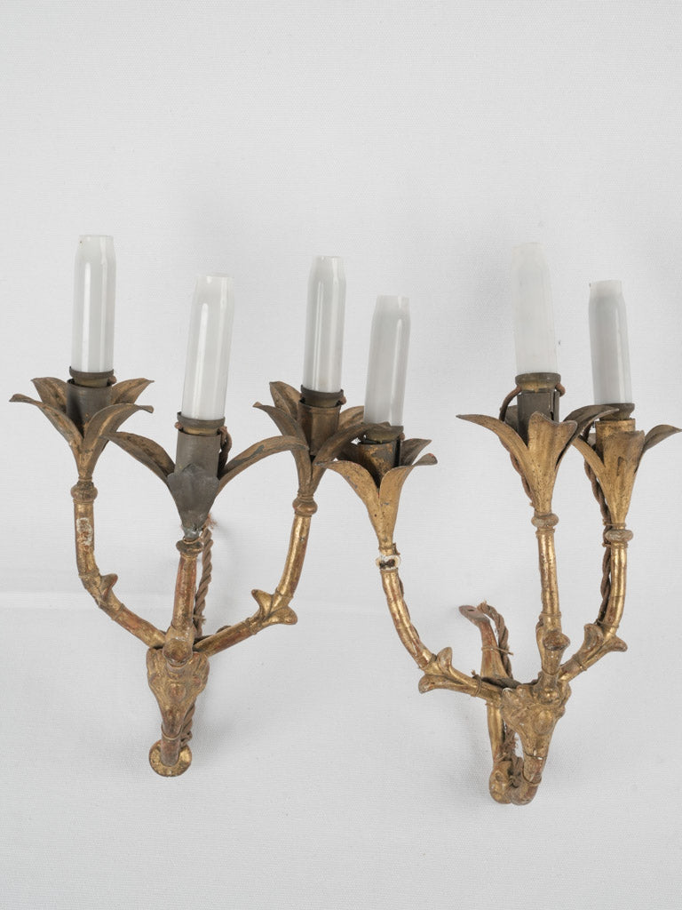 Antique ornate chandelier sconces