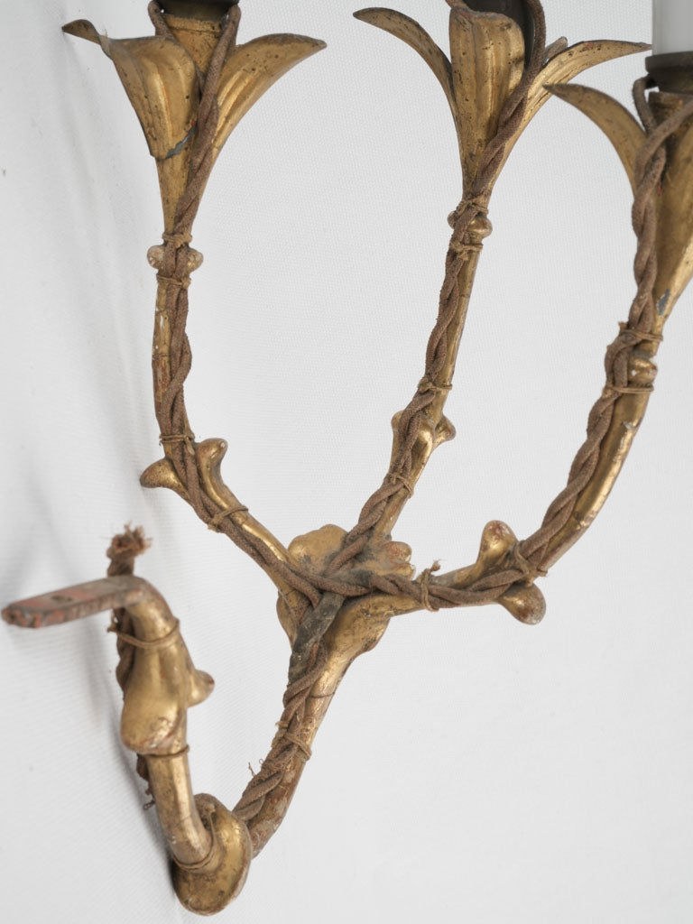Sculpted plaster 3-light sconces