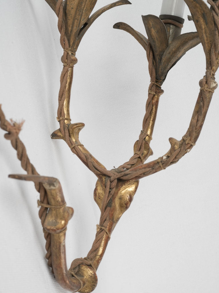 Lovely gilded glass candle sconces