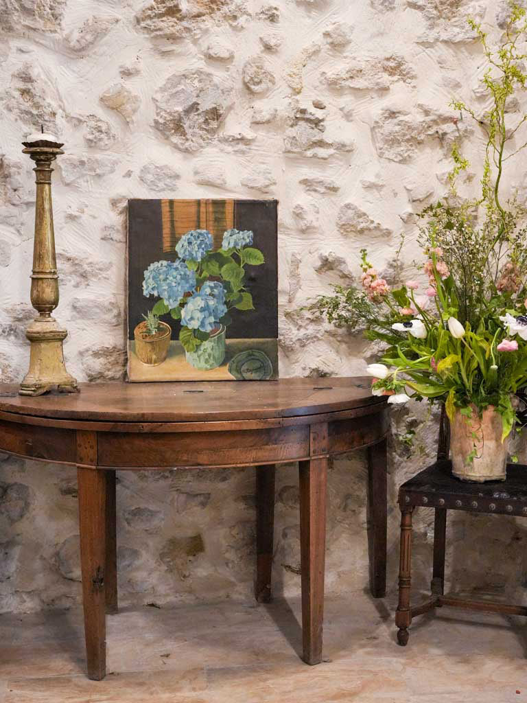 Luminous blue hydrangea painting