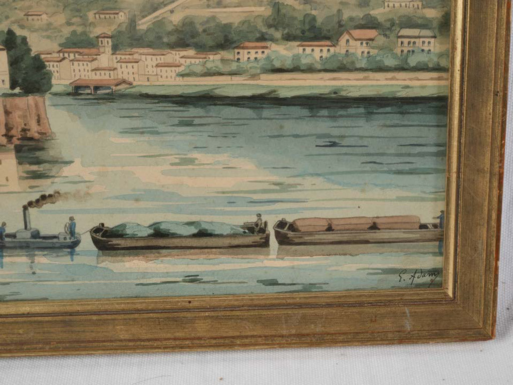 European-style topographical watercolor