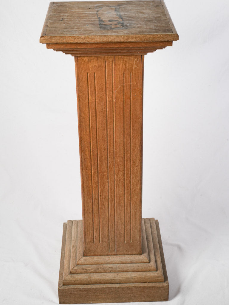 Architectural fluted oak stand