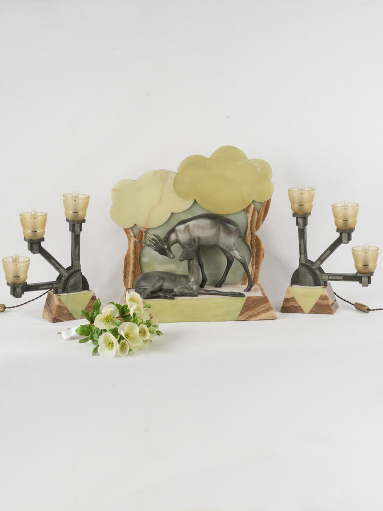 Exquisite Art Deco garniture set