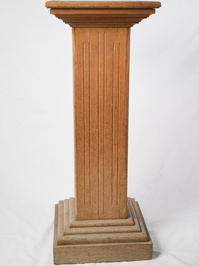 Classical oak sculptural pedestal base